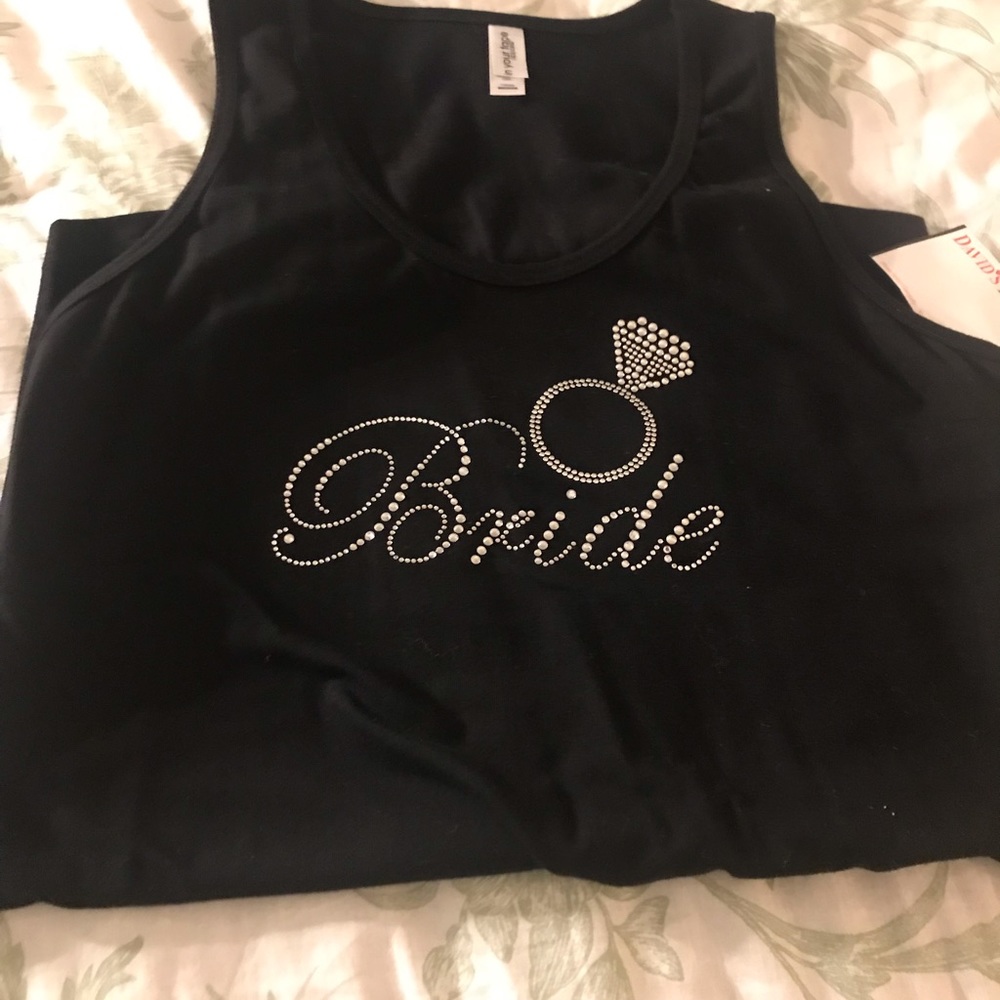 Rhinestone studded bride tank